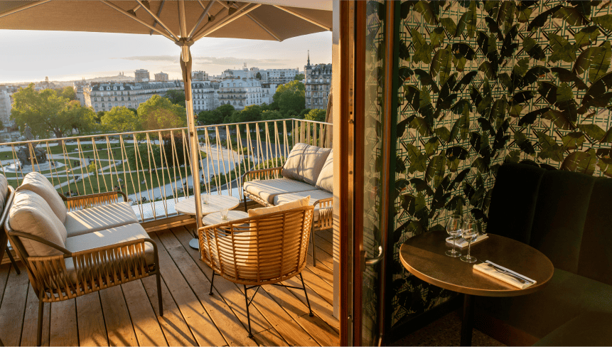 Belle vue du rooftop sur Paris